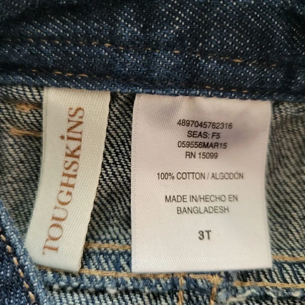 LN TOUGHSKINS DENIM OVERALL SKIRT SZ.3T